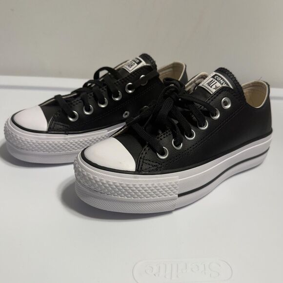 NEW CONVERSE Chuck Taylor All Star 5 Lift Platform Leather Women Shoes Sneakers - Picture 3 of 13